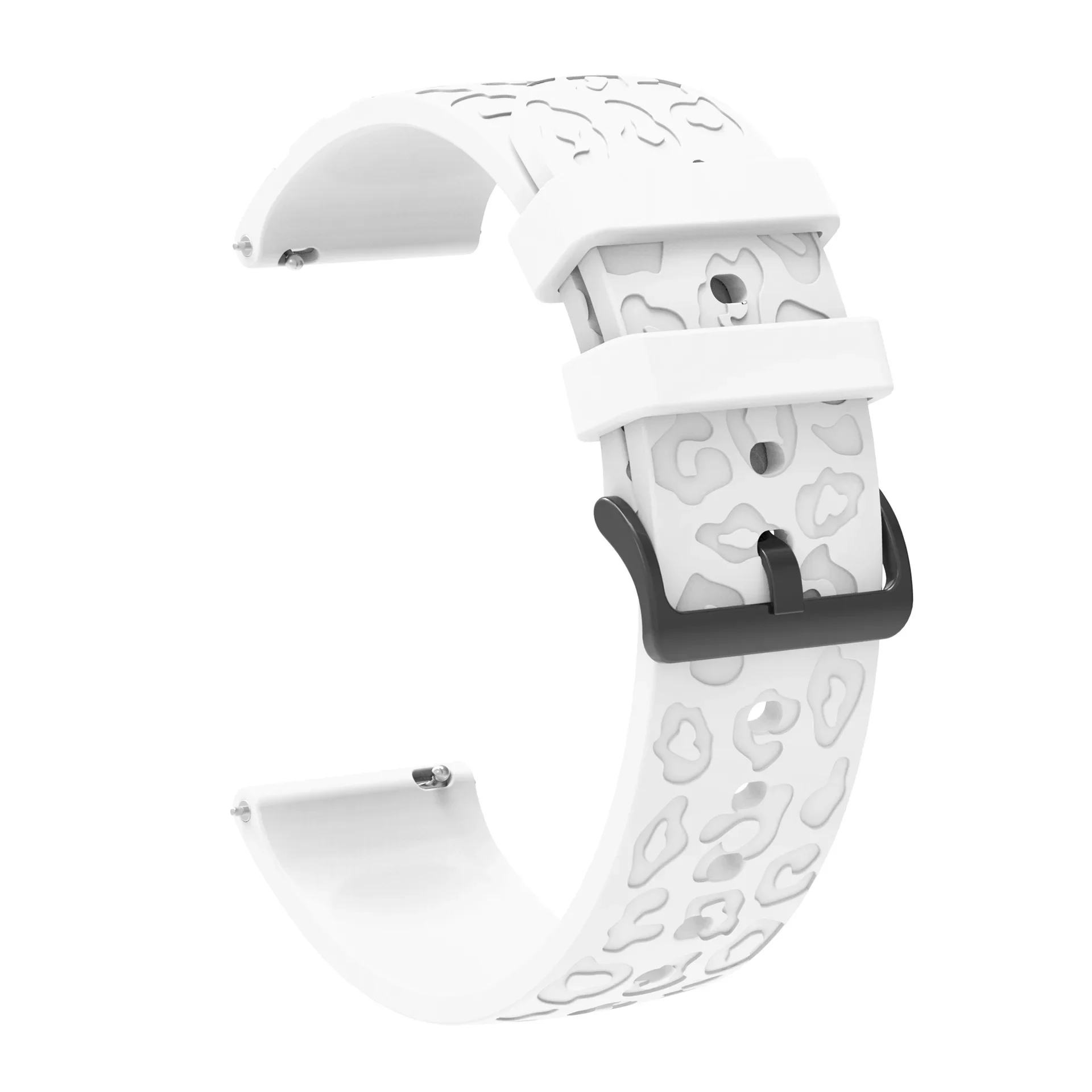 20mm ヒョウ柄シリコン時計ストラップ Huawei 社の時計用 20mm プリントモノクロシリコンストラップ