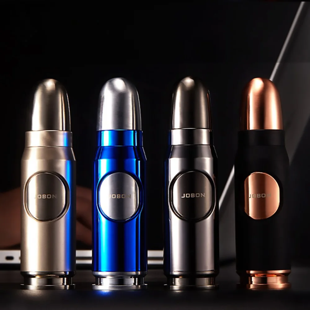 Bullet-Shaped Cigar Lighter Metal Windproof Torch Refillable Butane Gas Lighters