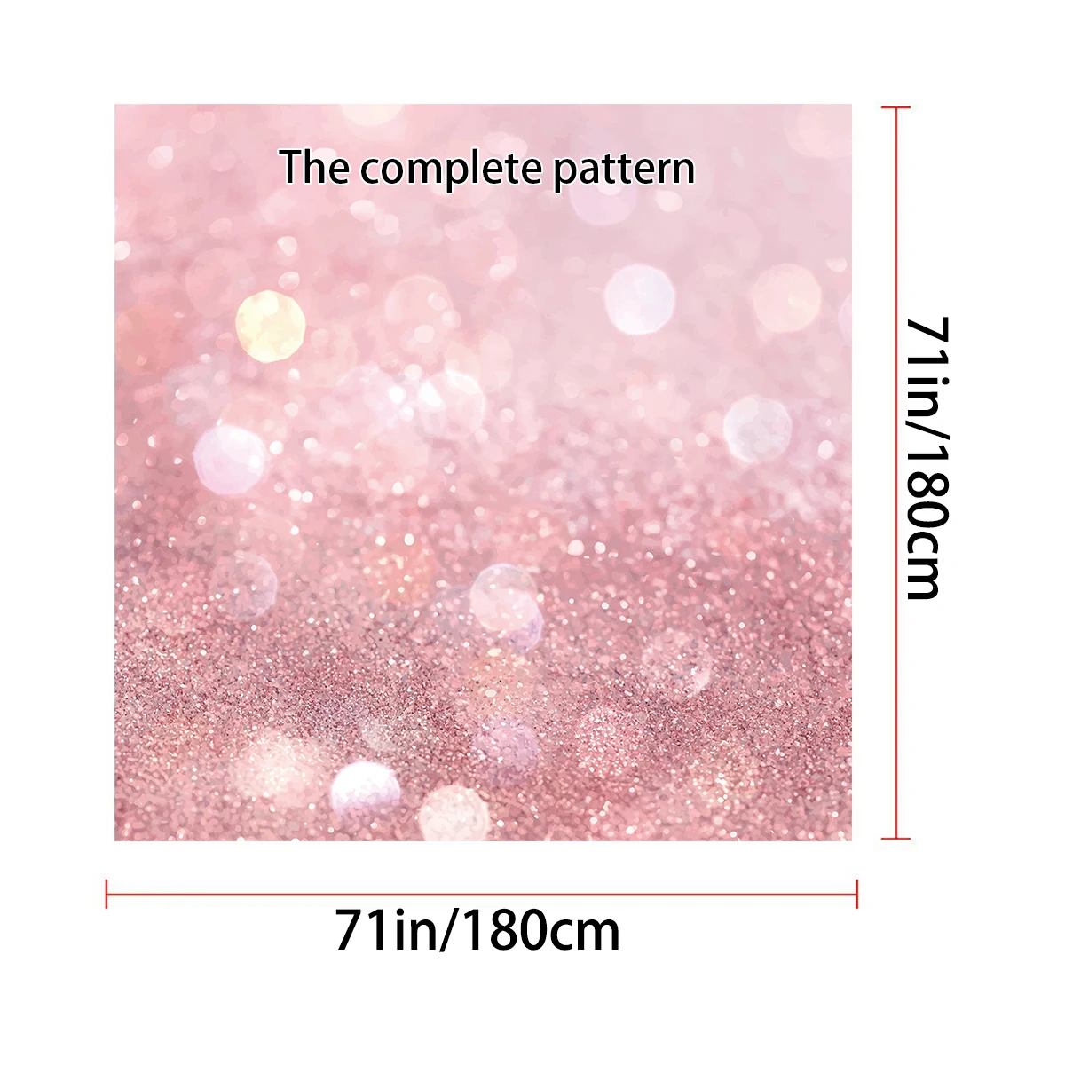 1PC, 180x180cm bathroom polyester shower curtain, mold resistant, waterproof, perforated with hooks, cute pink, fresh, beautiful