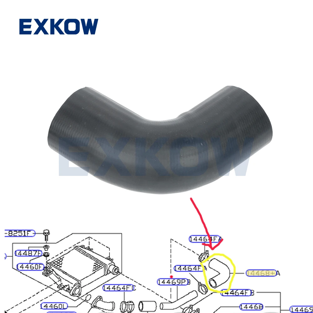 

Inter Cooler Intake Air Hose Suction Hose fit for NISSAN PATROL Y61 R20 14468-VC103 14468-VC10B