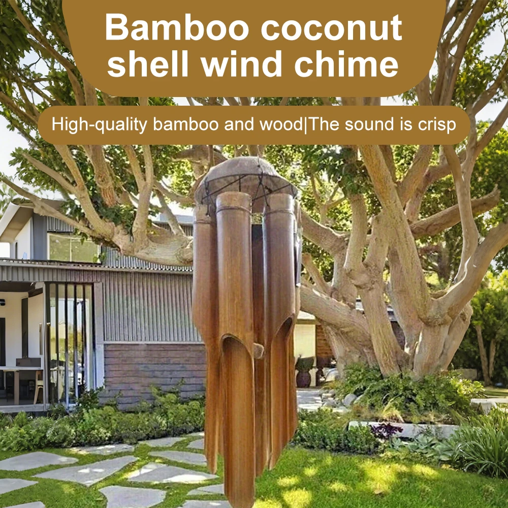 Bamboo Coconut Wind Chime Hand - Interior Design Zen 评论和价格