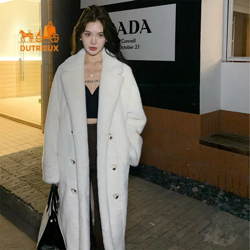 

New Winter Coat for Women, Best Quality Real Fur Teddy Coat Long Elegant Temperament Thick Loose Version Warm Jacket for Work