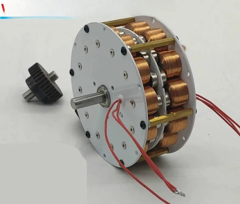80W-100W Double-layer Disc Generator with Iron Core Multi-pole Strong Three-phase AC Power Generation