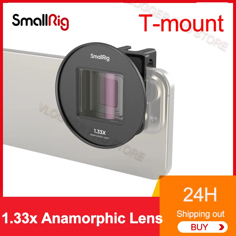 Smallrig 1.33x Anamorphic Lens for Mobile Phone (T-mount) High-definition Optical Design Capture a 2.4:1 Widescreen Aspect Ratio