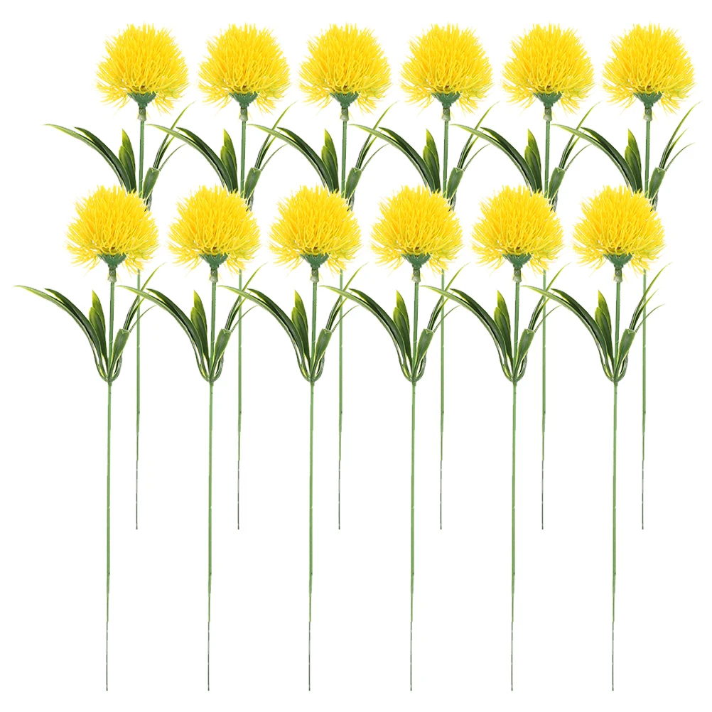 

15 Pcs Artificial Dandelion Flowers Yellow Simulation Home Office Decoration Realistic Plastic Adornment Fake Lifelike Photo