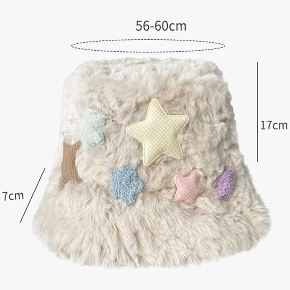 قبعة صياد السمك من القطيفة على شكل نجمة قبعة دلو كاجوال للسيدات قابلة للطي قبعة بنما للخريف والشتاء قبعة حماية الأذن الدافئة اللطيفة