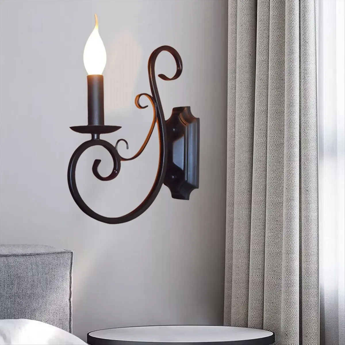 DT711 TO Candle Wall Lamp Retro Living Room Background Wall Lights 3000K Warm Light Bedroom Bedside