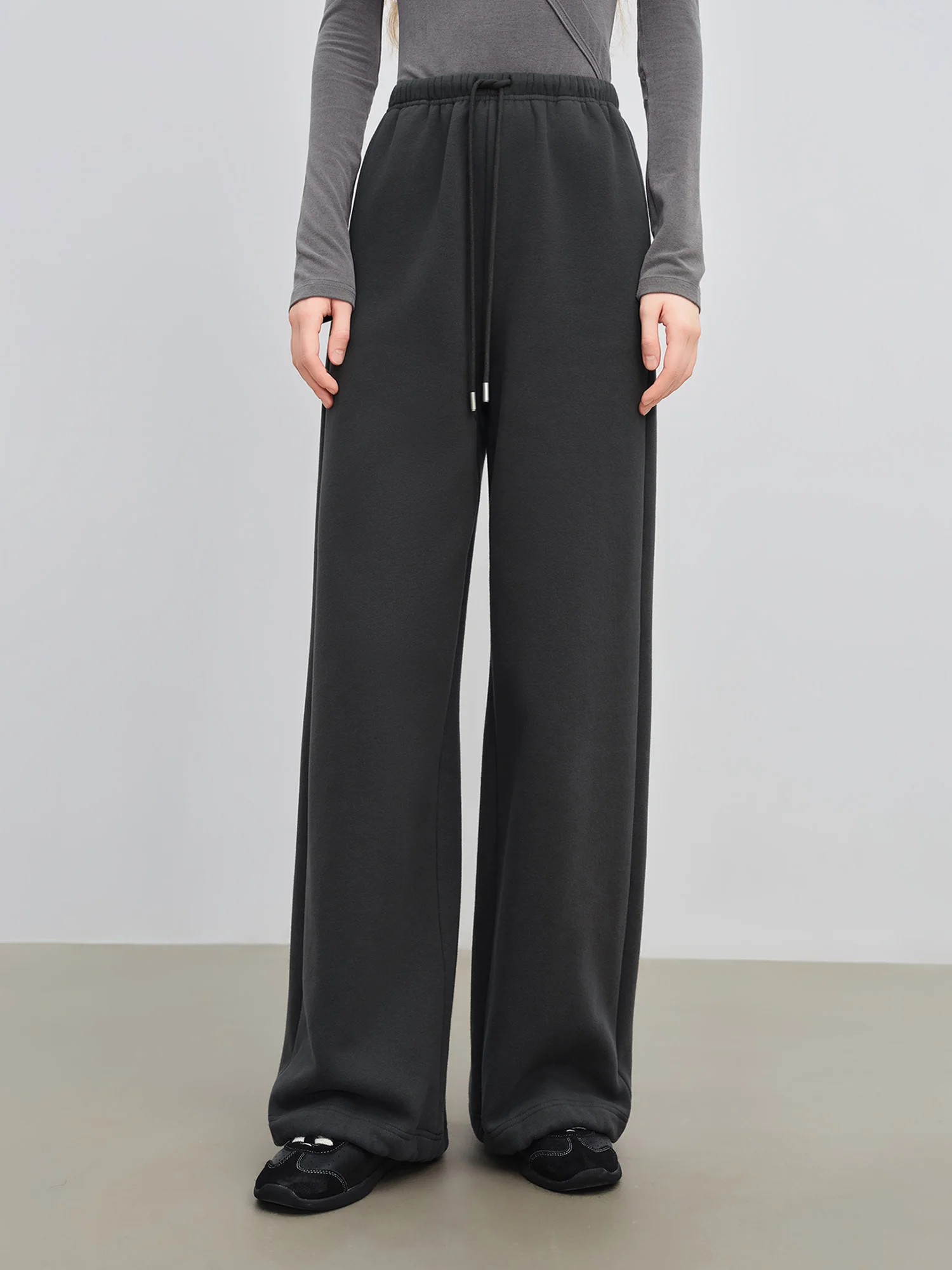 ZIQIAO الأشعة تحت الحمراء البعيدة التدفئة مرونة الخصر معزول سراويل تقليدية للنساء الصغيرات 2025 شتاء جديد وصول السراويل الطويلة رمادي عميق #5