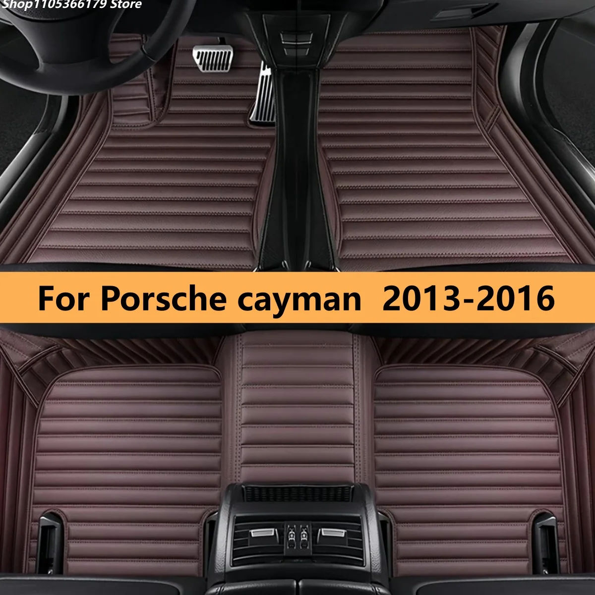 

5 Seats Custom Car Floor Mats Fit For Porsche cayman 2013 2014 2015 2016 Auto Leather Foot Mat Rugs Carpet Pads