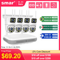 Smar Wireless CCTV System WiFi Camera Kit 6MP IP Cameras With Dual Lens Security Audio 8CH NVR Video Surveillance Set ICse