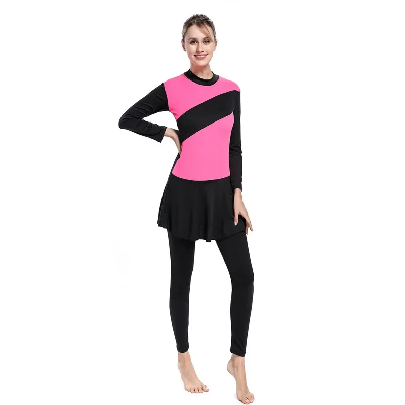 One Piece Swimwear Muslim Women Full Cover Burkini Modest Hat Swimsuit Islam Beachwear Bathing Swim Costumes Maillot De Bain