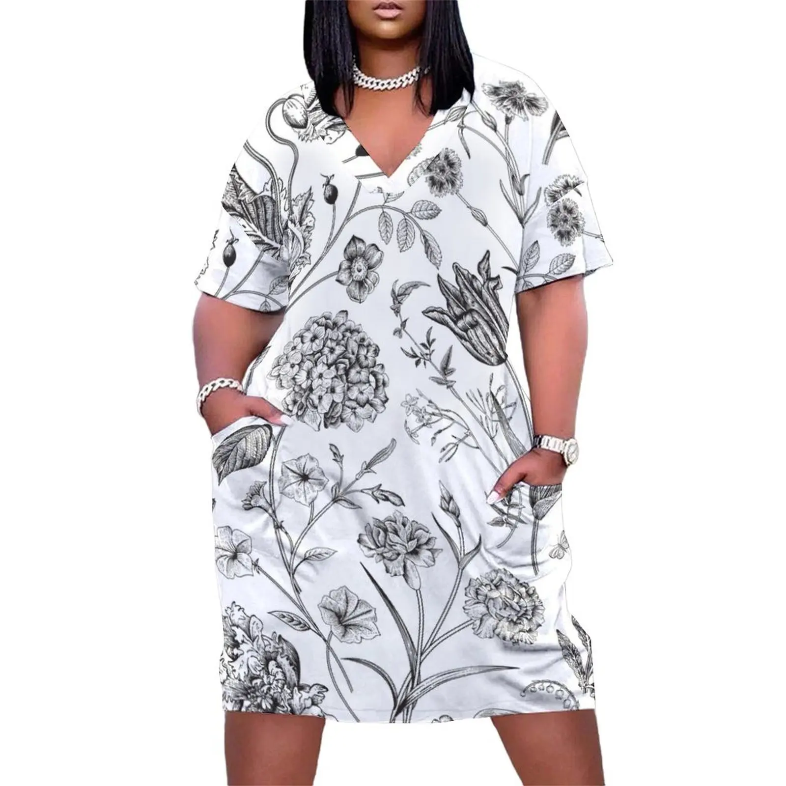 

Toile de Jouy Loose Pocket Dress evening dresses luxury 2025 summer dress woman 2025 summer outfits for women 2025 Dance dresses