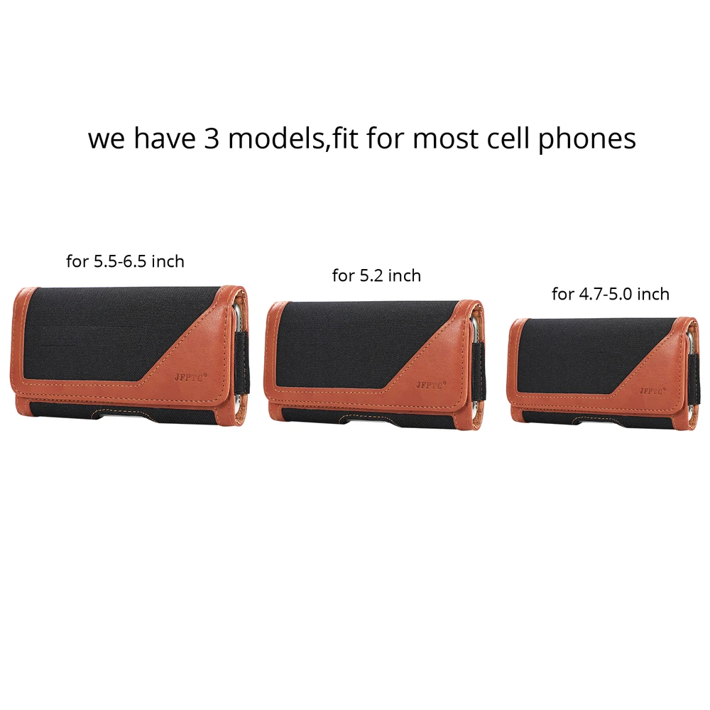 Mobile Phone Waist Bag for iPhone 14pro 13 12 11pro max 7 8 plus X Splicing color Cell Phone Nylon Leather Belt Clip Pouch Case