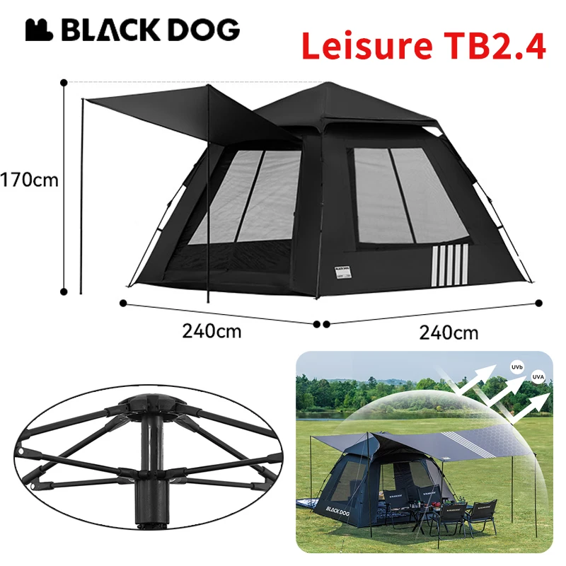 

Naturehike BLACKDOG Automatic Tent Camping Outdoor Picnic Sunshade Black Coating Portable 150D for 6-8 People Waterproof Tent