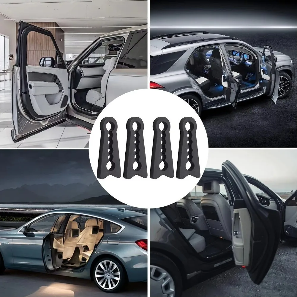 4Pcs Silicone Car Door Shock Absorber Seal Shock Absorption Door Lock Cover Sound Reduction Soundproofing