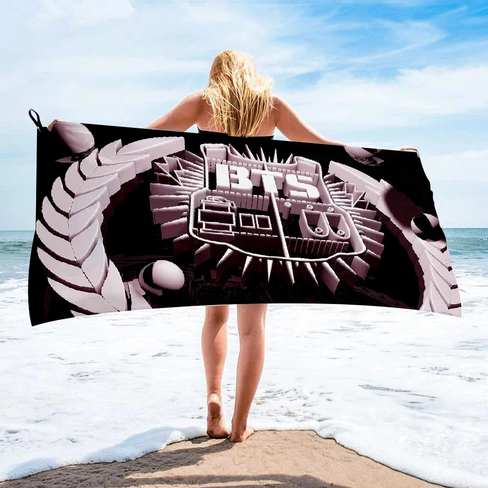 Bangtan Boys Kpop Bath Towel beach towel female silk printed long skirt wrapped bikini covered sunscreen blanket