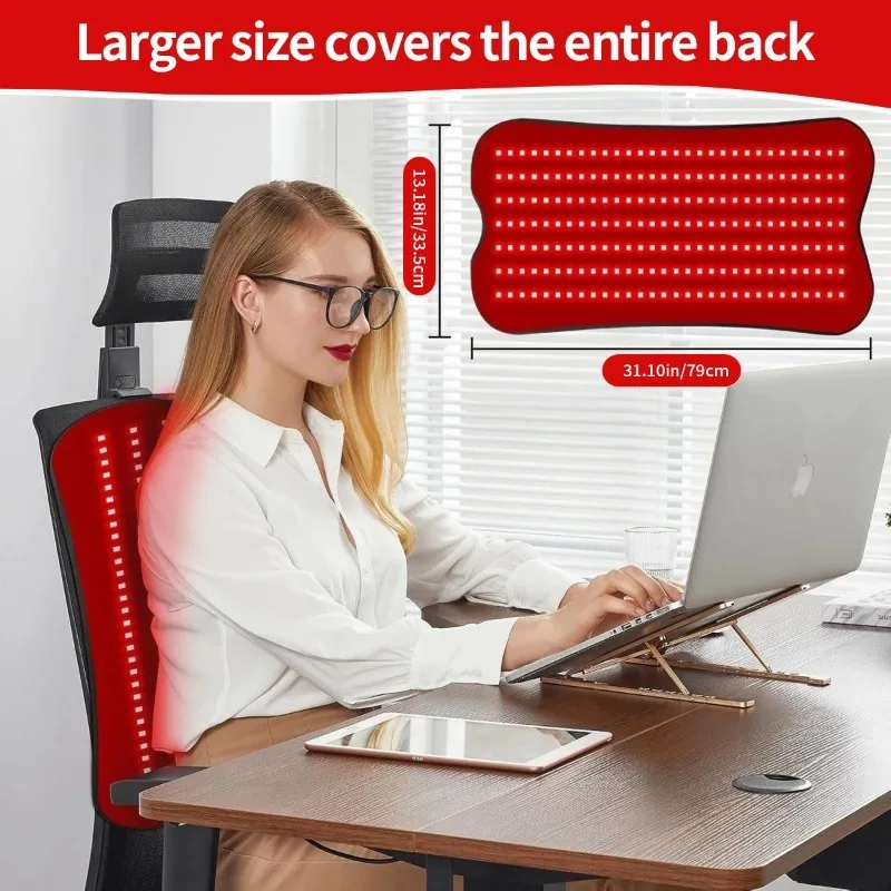 Red Light Therapy Electric Heating Waist Belt Yoga Cushion 252 LEDs Timing Temperature Control Hot Compress Seat Pad