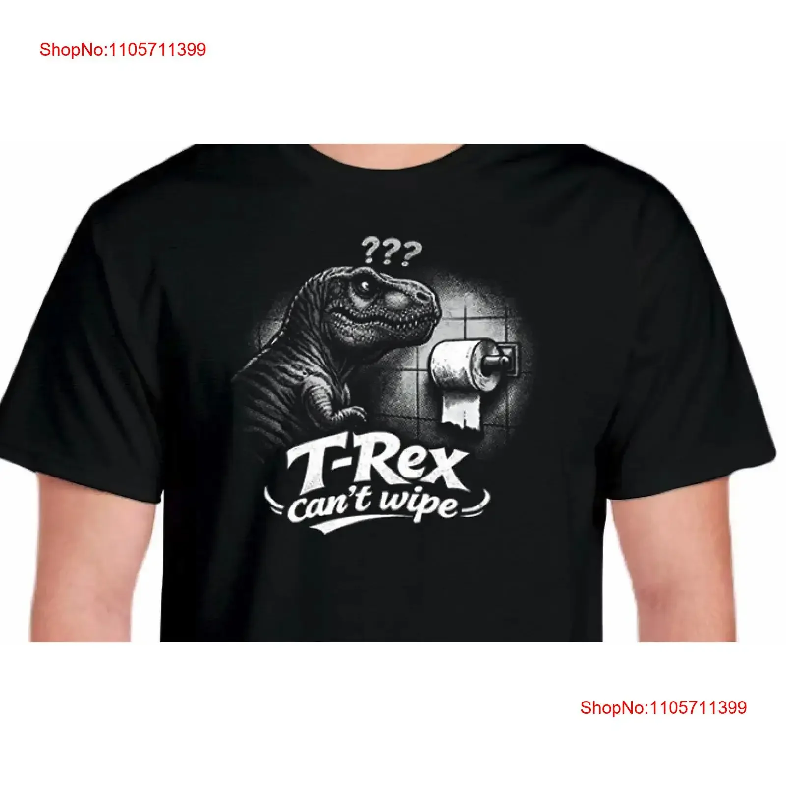 NEW T REX Can't Wipe Shirt long or short sleeves vintage Washed Comfortable Versatile streetwear Soft homme