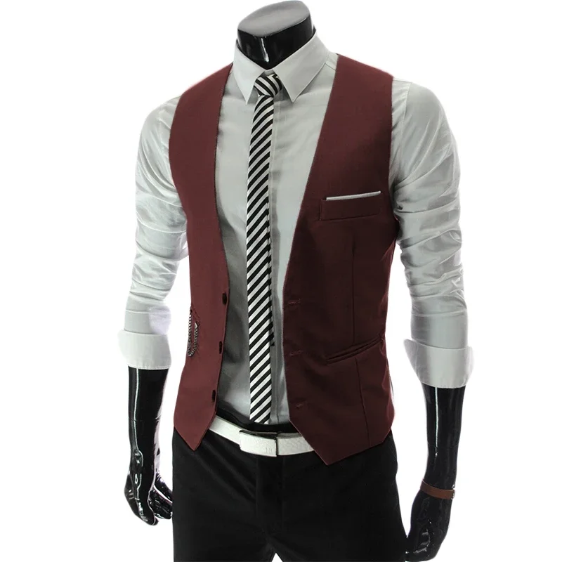 2024 Dress Vests For Men Slim Fit Mens Suit Vest Male Waistcoat Gilet Homme Colete masculino social Formal Business Jacket 4XL