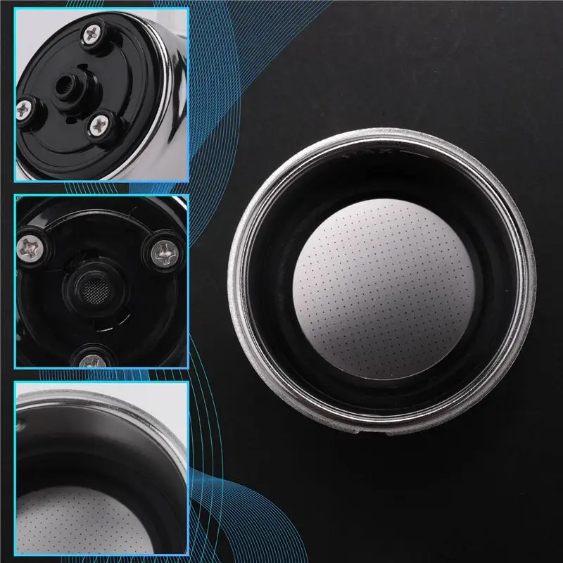 ABQX Friendly Detachable Stainless Steel Coffee Filter Basket Strainer Coffee Machine Accessories for Home (Double Cup)