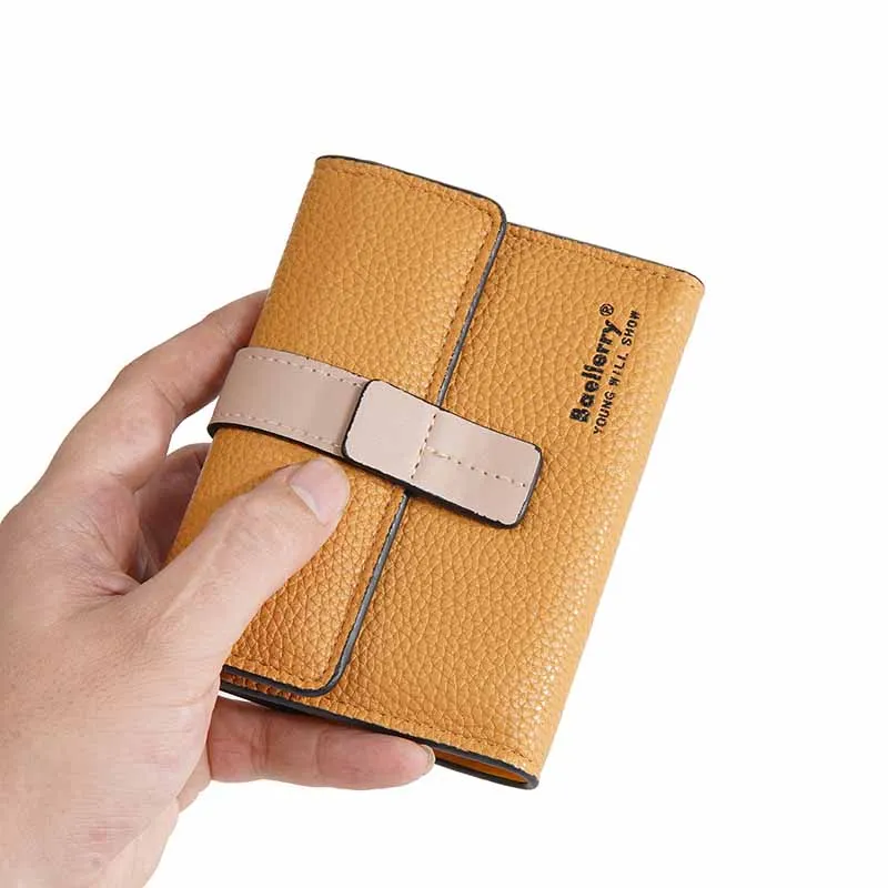 

Luxury Women Short Wallet Multi-Card Lychee Pattern Coin Purse Fashion Zipper Card Hasp ID Bank Card Holder Money Bag Carteras