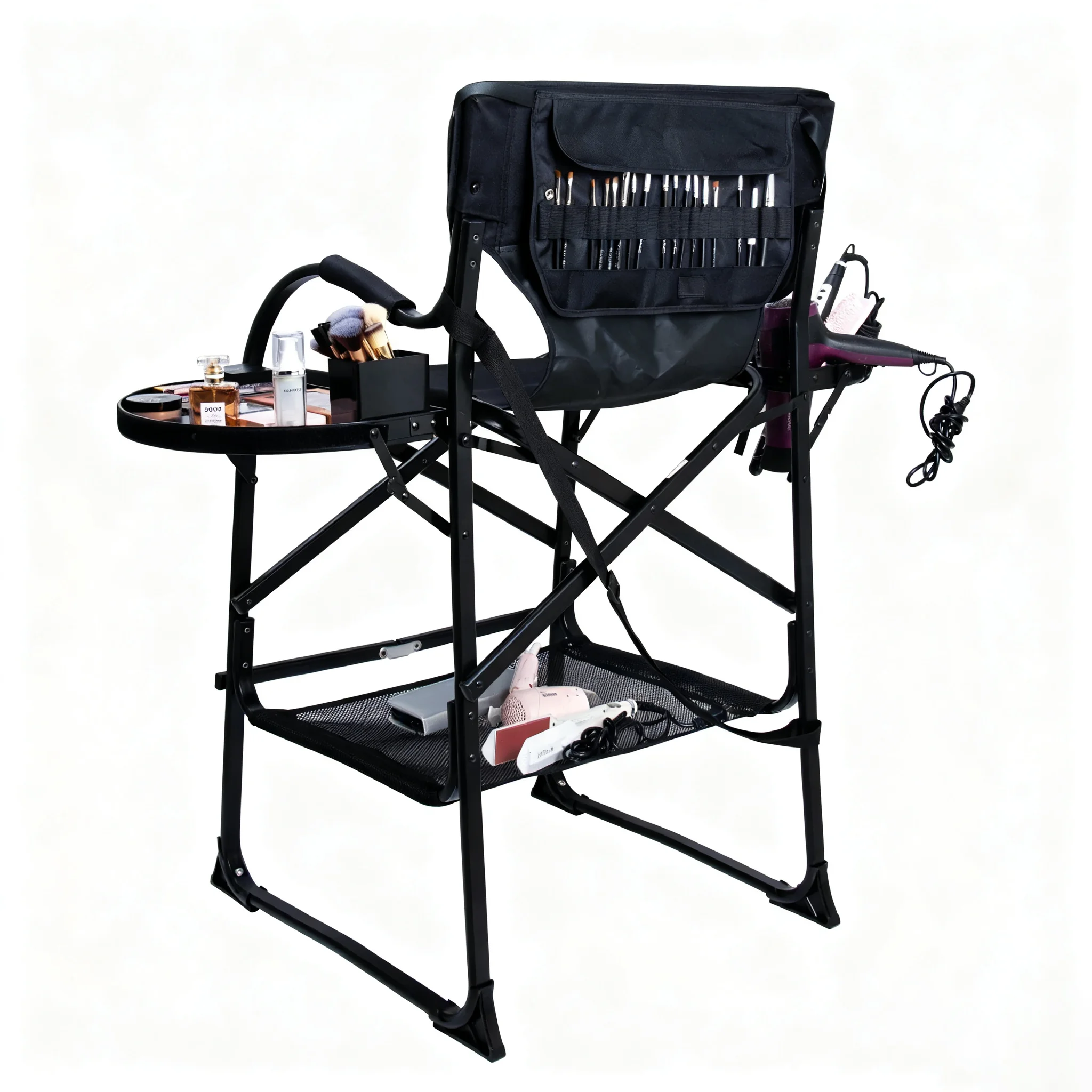 Custom Logo Folding Makeup Chair High bar Makeup Office Fishing Beach Chair Outdoor Hairdressing Chair With Promotional Price