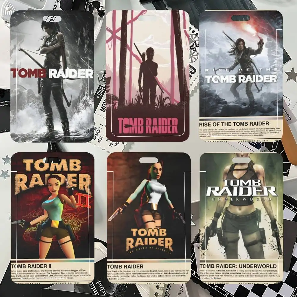 Game Tomb Raider Series Collection ID Card Holder Neck Strap Pendant Door Badge Holder Lanyards Keychain Work Credential