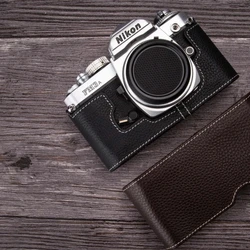 For Nikon FM3A Case Film Camera Genuine Leather Cowhide Bag Leather Camera Half Case FM FM2N FE FE2 Case Camera Bag FM3A Bag