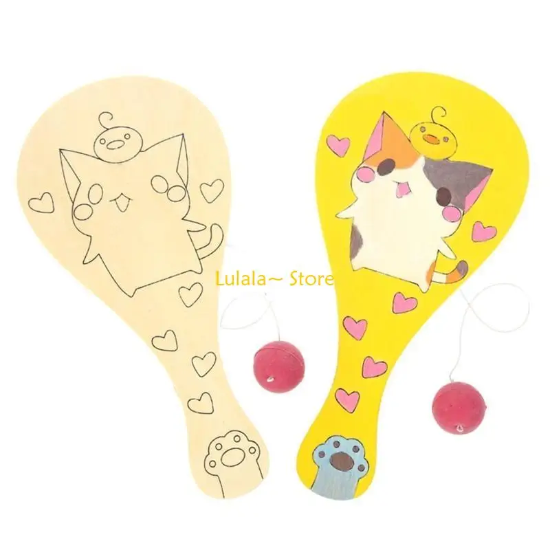 Y4QA 1PC Developmental Mini Painting Hand Racket para bebês para crianças pequenas raquete Pré -escolares Pré