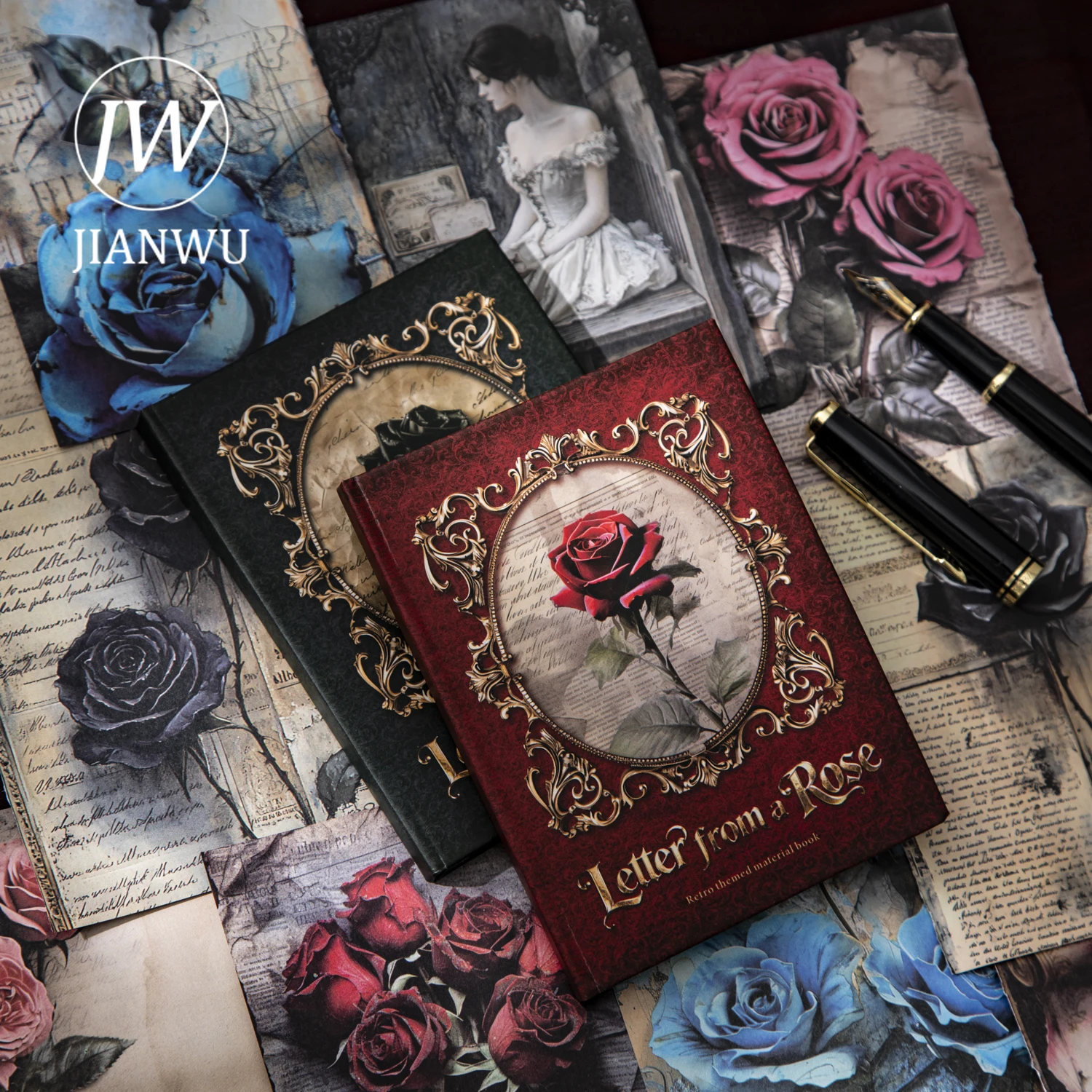 

JIANWU Letter From Rose Series Vintage Flower Landscape Collage Scrapbooking Material Paper Creative DIY Junk Journal Stationery