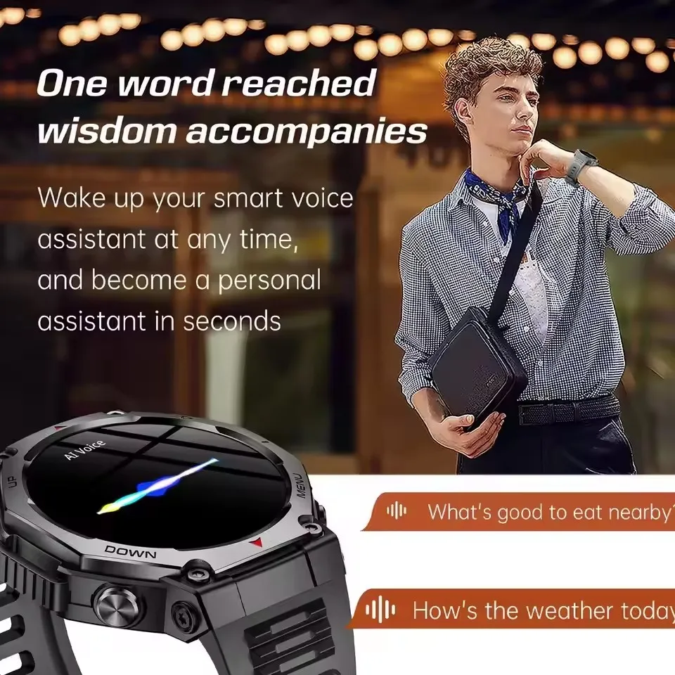 Nuevo reloj inteligente t-rex 3 Ultra GPS linterna 5ATM brújula impermeable reloj inteligente deportivo militar hombres NFC mujeres BT llamadas