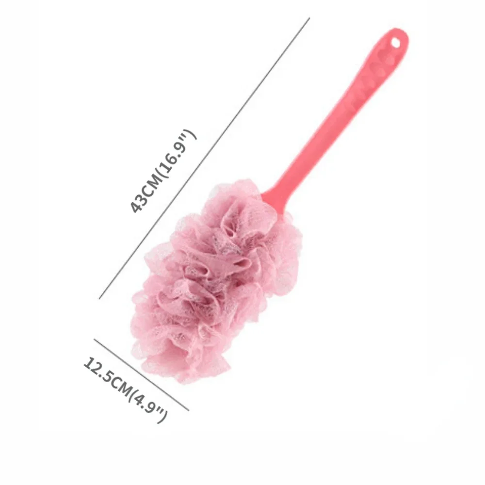 Long Handle Bath Brush Enlarged Bath Ball Flower Back Scrubber Body Brush Wash Sponge Exfoliating Shower Rich Foam Bath Sponge