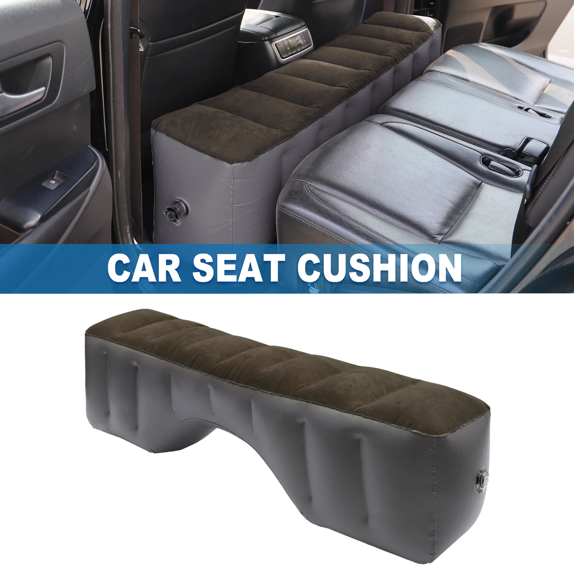 

UXCELL Car Mattress Sleeping Mat Rear Seat Air Bed for Napping Travel Deep Brown Gray Car Interior Accessories