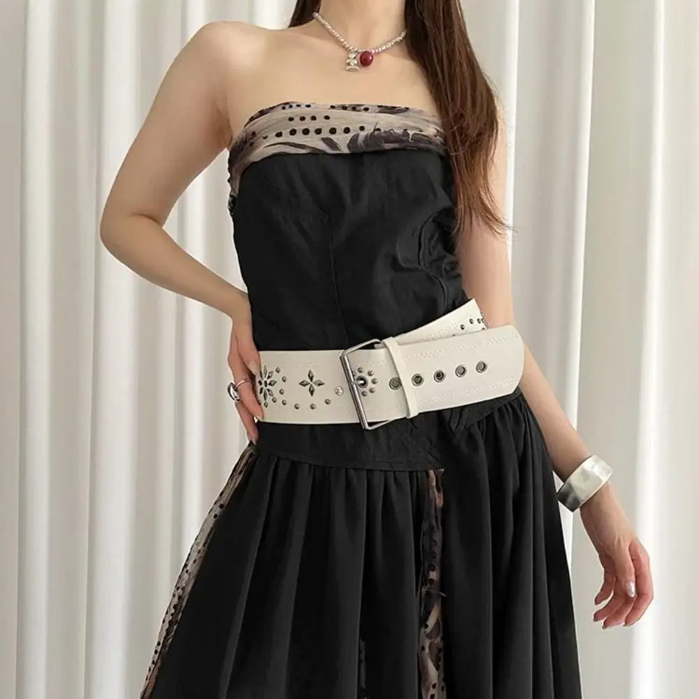المتخصصة خمر المرأة برشام حزام Y2k القوطية الجلود حزام خصر فاسق الثقيلة فستان حزام البنطال الجينز الخصر مقصوص