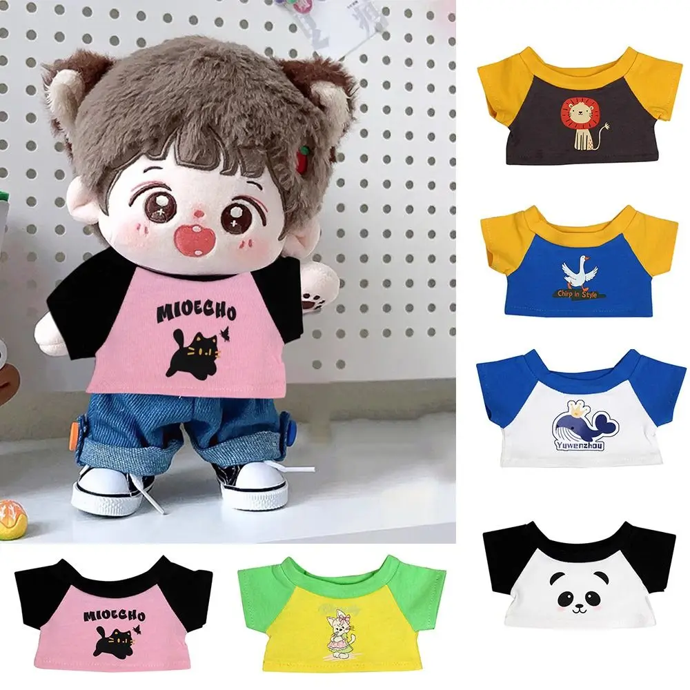 20cm New Cute Bunny Cotton Doll Clothes Handmade Cos Gift Doll T-shirt DIY Doll Cap Headdress