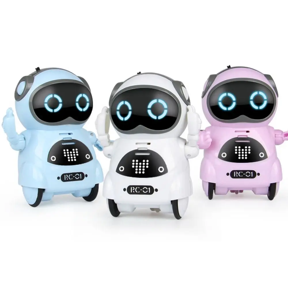 Voice Recognition Pocket Robot Smart Robot Telling Story Talking Interactive Robot LED Lights Communication Mini Robot