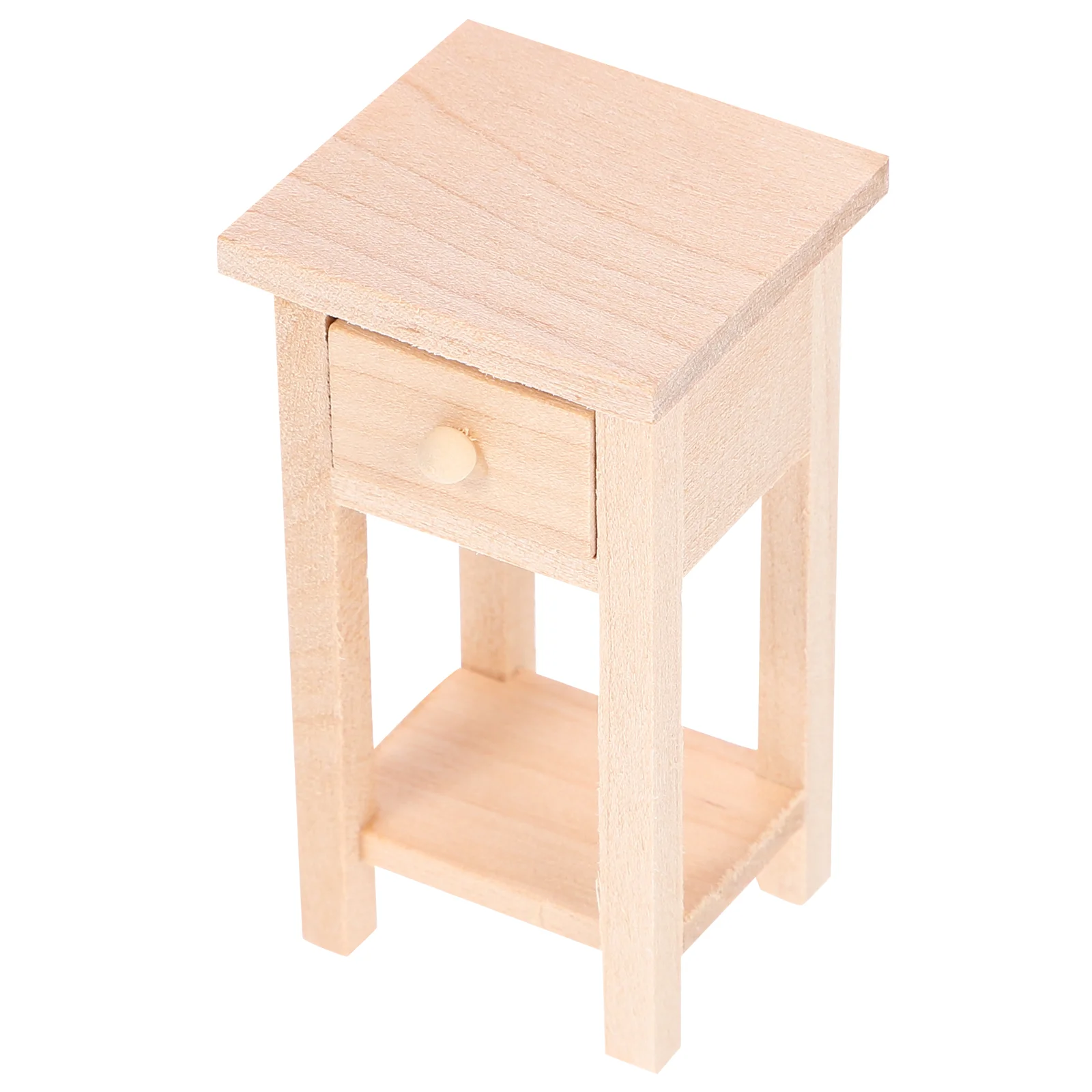 Dollhouse Stool Nightstands Mini Miniature Furniture Accessories Bedside Table Toy Room Kitchen Decor Wood Wooden