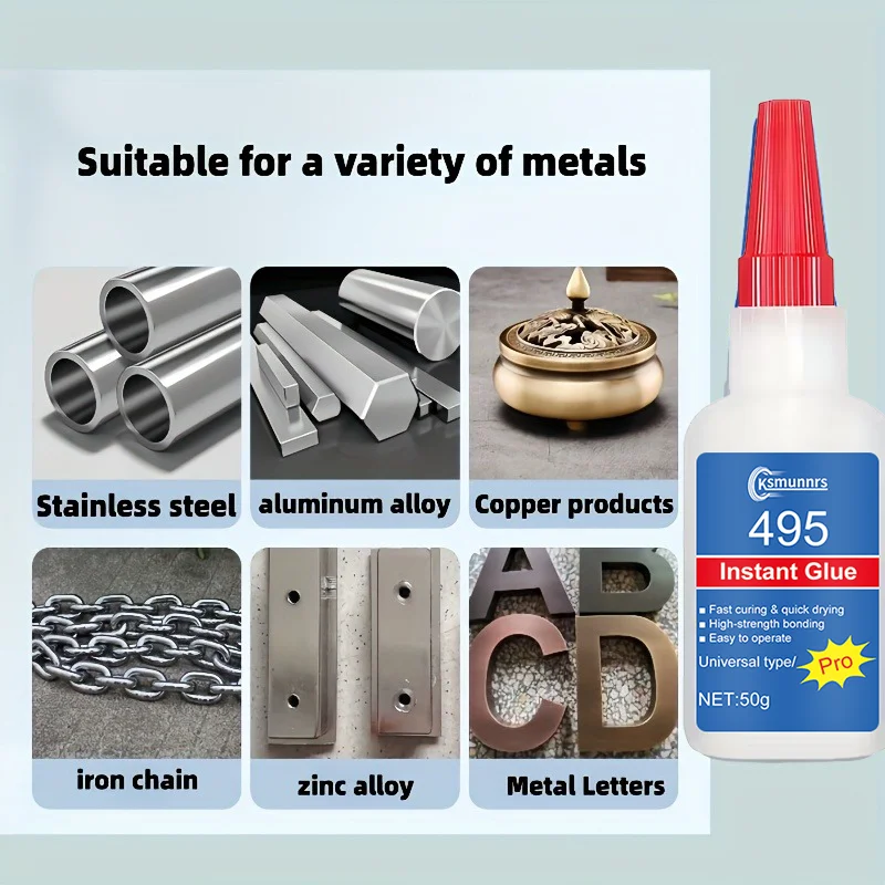 1pc Metal Adhesive Super Strong Quick Bonding Agent - 10-Second Instant Bonding, Suitable for Repairs on,,,,, and, for DIY Craft