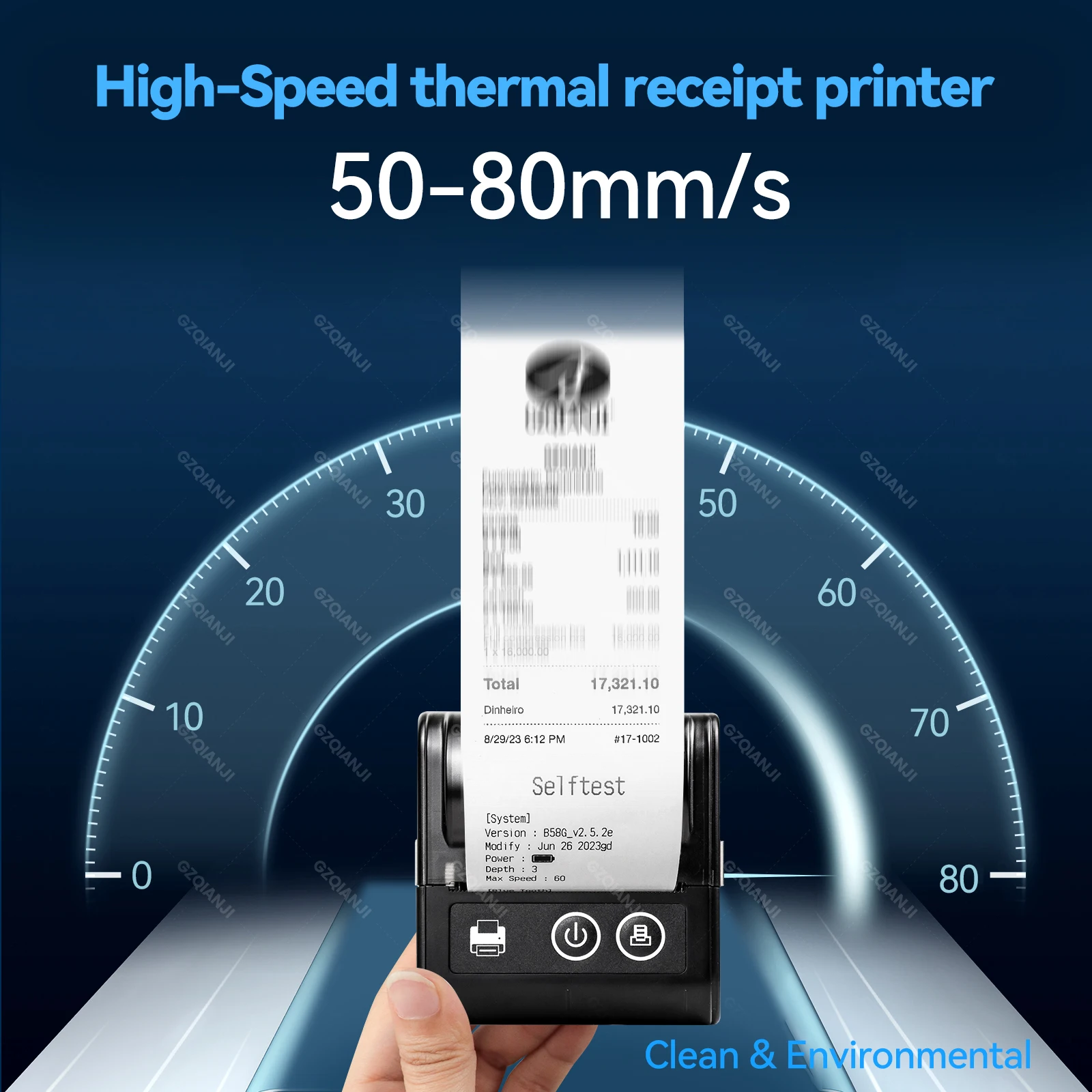 Mini Impresora térmica portátil, máquina de impresión de 58MM, Bluetooth, para teléfono IOS, Android, ordenador, USB