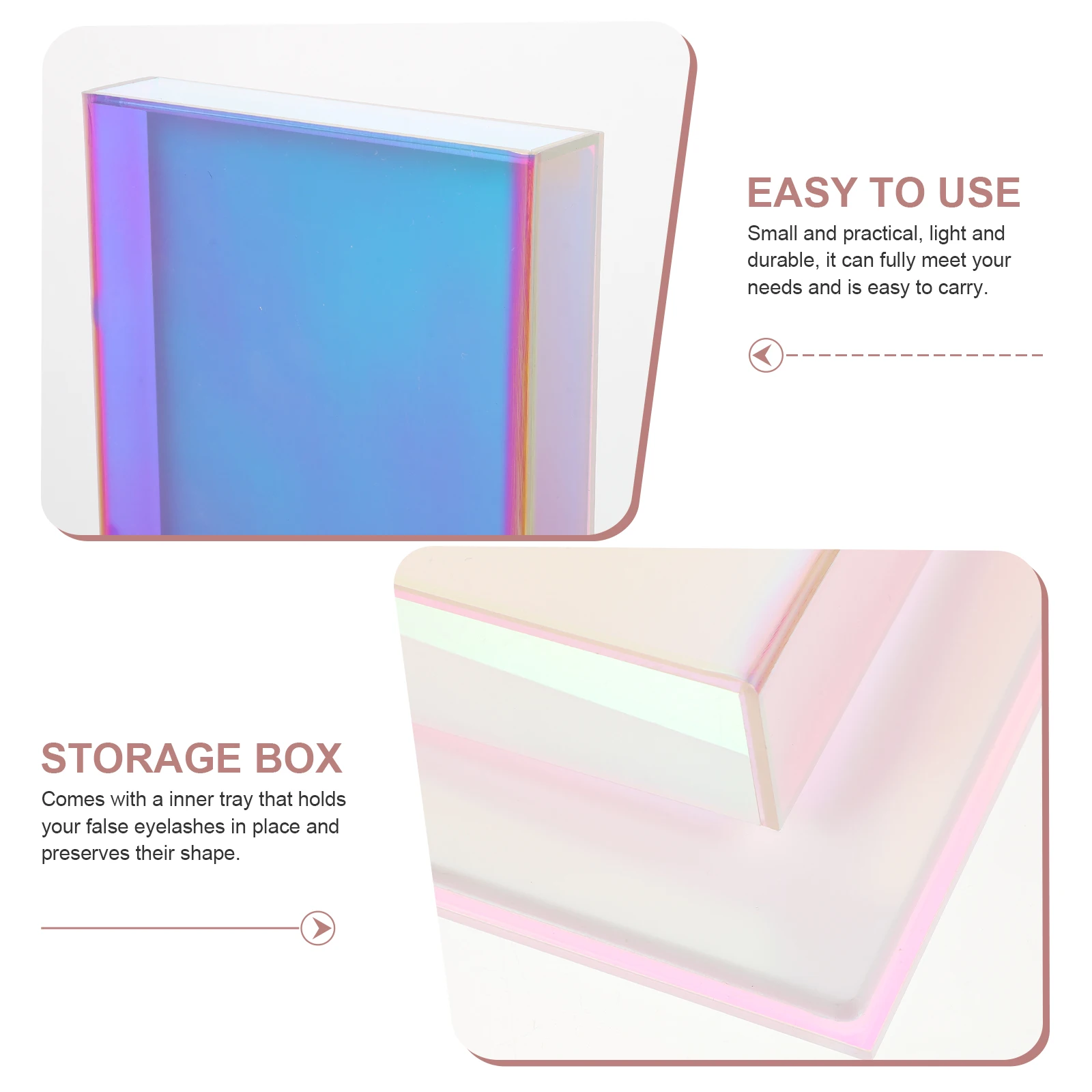 

Box Acrylic ganizer Eyelash Storage ganizer Case Lightweight Durable Travel Makeup Eyelash Extensions Container