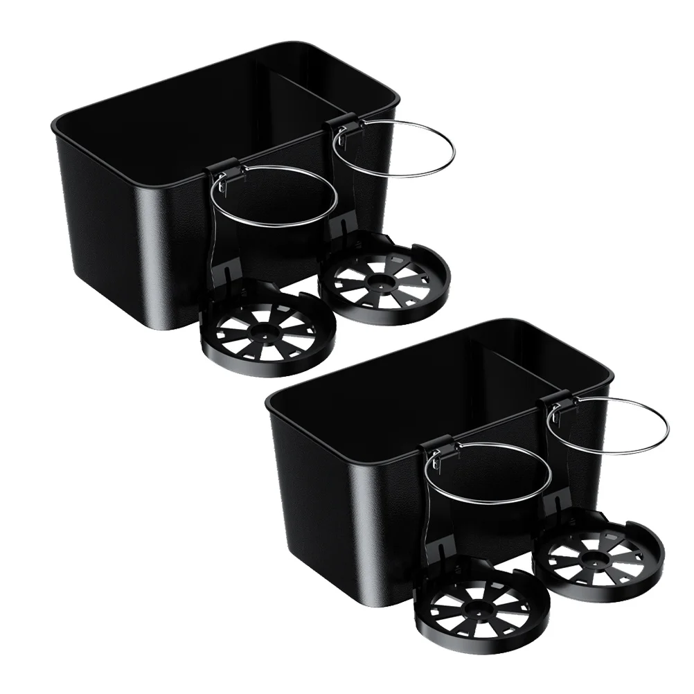 

2 Pcs Storage Box Cup Holder Tissue Organizer Car Tissue Box Holder Black 9713A Car Armrest Drink Rack Automotive Accessory