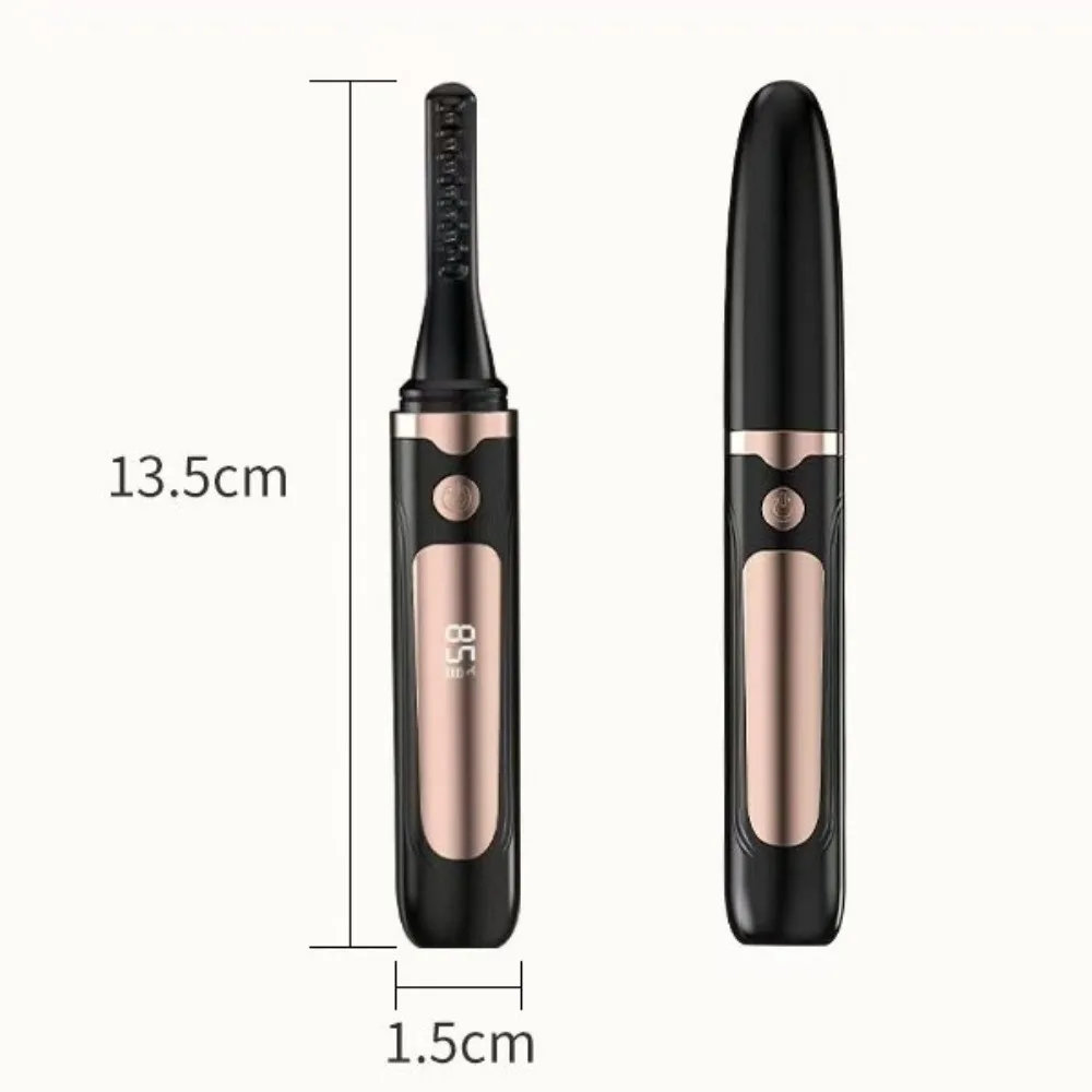 Rizador de pestañas en caliente antiescaldaduras, rizador de pestañas eléctrico recargable de calentamiento rápido, 4 modos de temperatura con pantalla LED