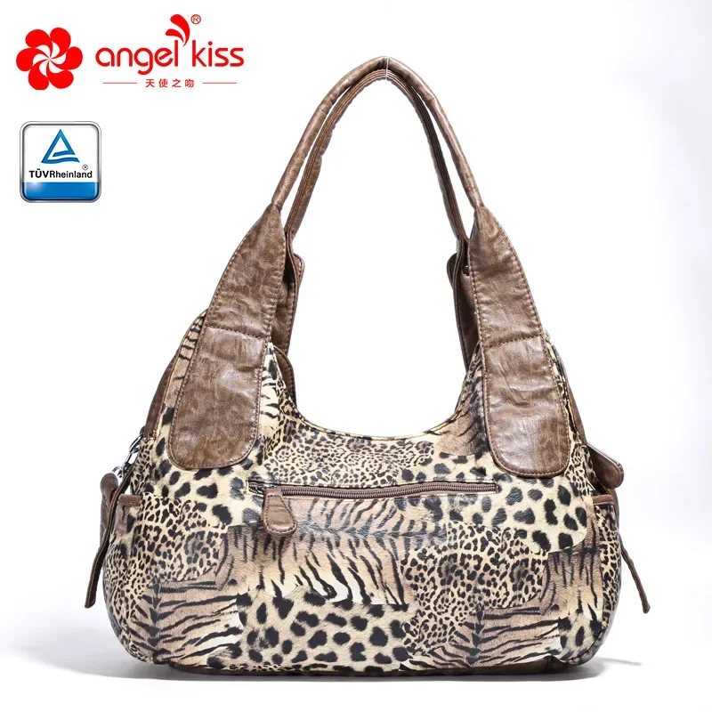 Angelkiss Women Handbags Leopard Bag Top-handle Handbag Fashion Satchel Dumpling Pack Shoulder Bag Tote Bag Hobos Large Purse