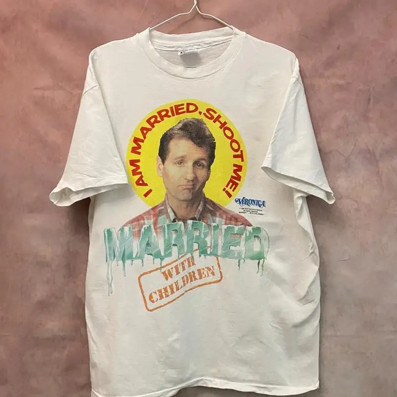 Vintage Married With Children Shoot Me Al Bundy 80s Promo Tv Show Shirt XL White