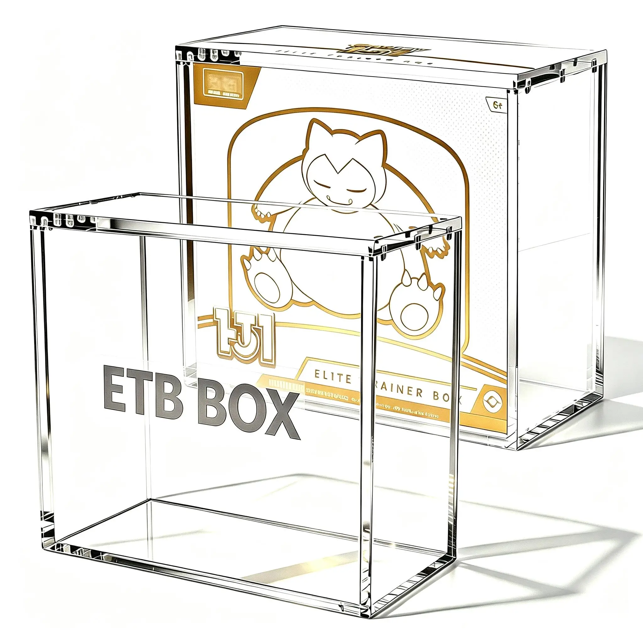 ETB Acrylic Case, 99% UV Block (Protects ETB from Fading) 6Mm X 6Mm X 3Mm Thick Clear Acrylic ETB Display Box with Magnetic Lid - ETB Protector Case for Collectors, UV Resistant, Stackable Design (ETB Not Included)