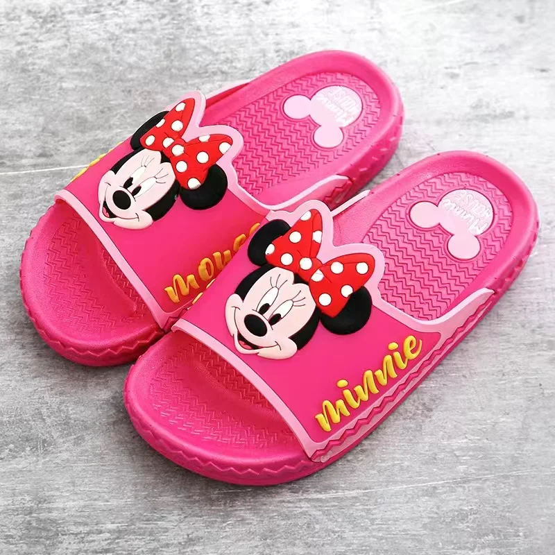 Summer Disney Children Shoes Baby Boy Girl Slippers Cartoon Mickey Minnie Mouse Cars Print Indoor Soft Anti-Skid Beach Flip Flop