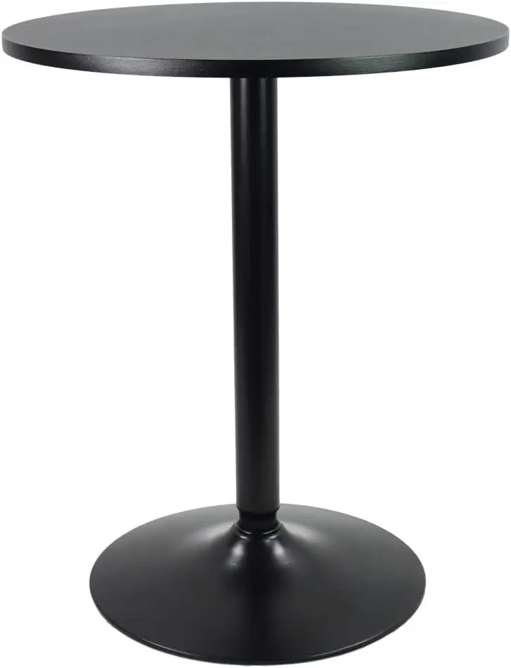Round Bar Table 23.6-Inch Top for Cocktail Bar Pub Dining Bistro (28.7H, Black)
