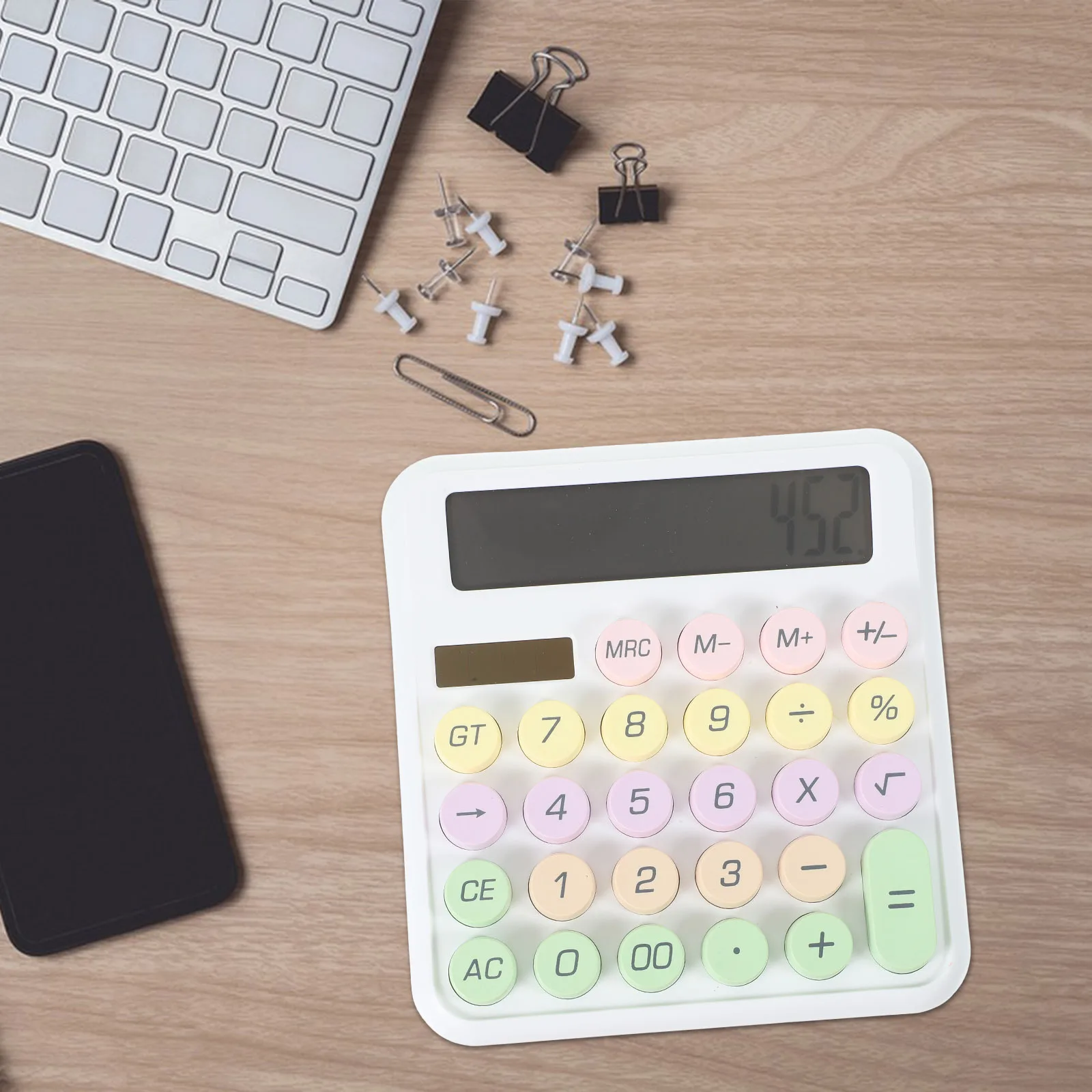 

Mechanical Keyboard With Large Display For Office Study Desktop Aesthetic Non-Skid Table Calculator Cute Electronic