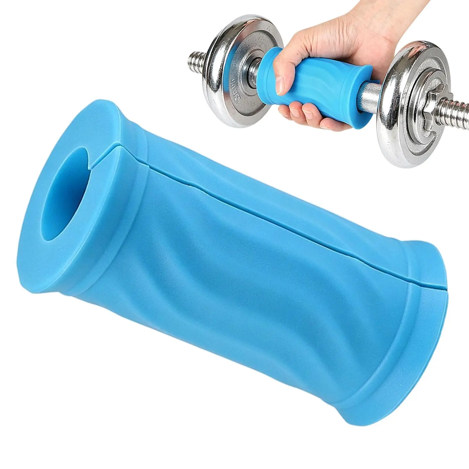 Dumbbell Handle Grips Waterproof Silicone Universal Protective Cover Barbell Handle Grips for Deadlift Press Weightlifting