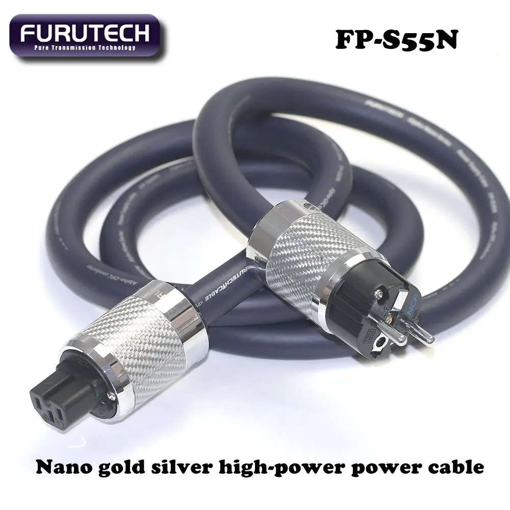  Furutech FP-S55N HiFi Power Cable EU/US   Schuko Plug Alpha Nano-Ag-Au 5.6mm² Audiophile Power Cord For Amplifier